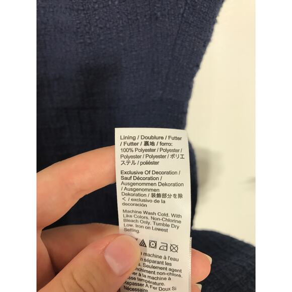 J. Crew Navy Tweed Dress Rickrack Scallop Trim Women's 4 Classic Office Business - Picture 10 of 13